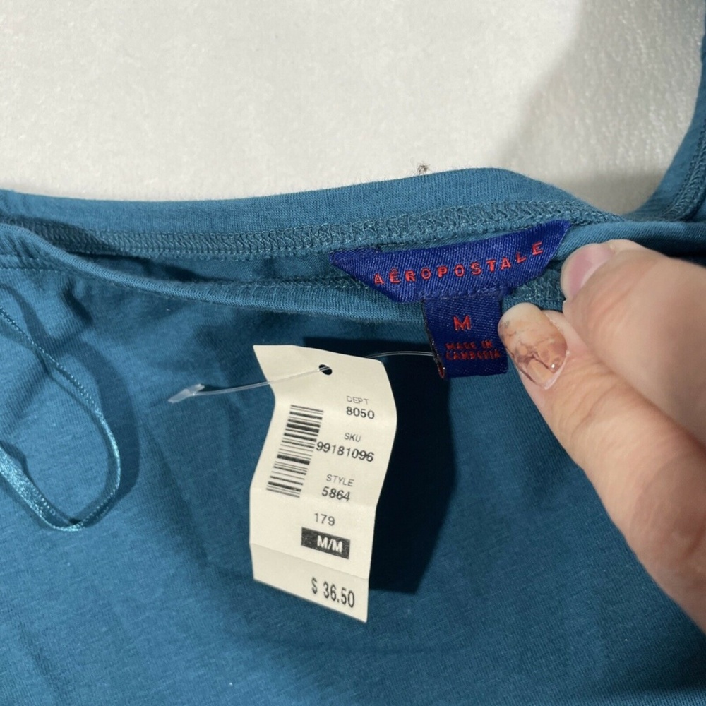 NWT Aeropostle [ Medium‎ ] Long Sleeve Basic Bodysuit in Peacock Blue - Picture 7 of 11